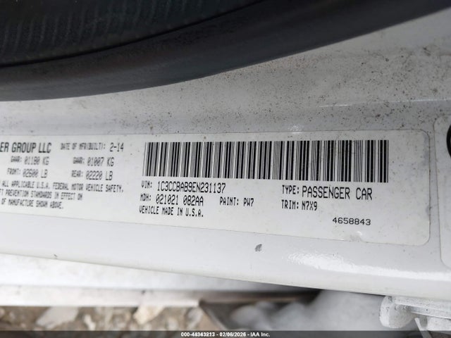 Aukcja sprzedaży 2014 Chrysler 200 Lx, vin: 1C3CCBAB9EN231137, numer aukcji: 44343213