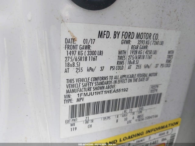 1FMJU1HT1HEA55192 Ford Expedition Xlt