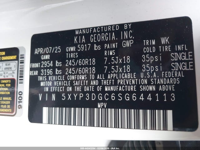 5XYP3DGC6SG644113 KIA Telluride Ex X-pro