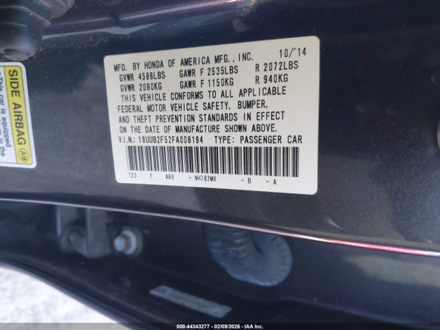Продажа на аукционе авто 2015 Acura Tlx V6 Tech, vin: 19UUB2F52FA008194, номер лота: 44343277