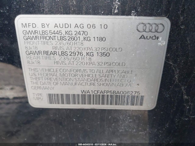 2011 AUDI Q5 WA1CFAFP5BA006275 Photo 8