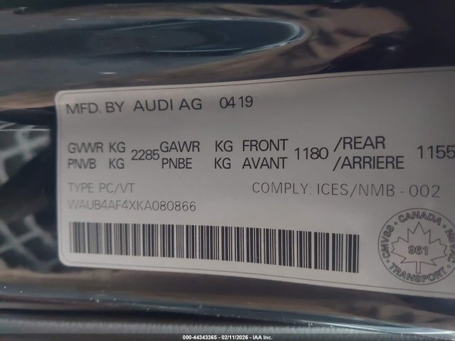 2019 AUDI S4 WAUB4AF4XKA080866 Photo 8