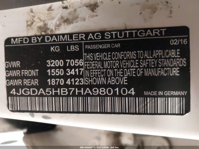Aukcja sprzedaży 2016 Mercedes-benz Gle 350 4matic, vin: 4JGDA5HB4GA685010, numer aukcji: 44343371