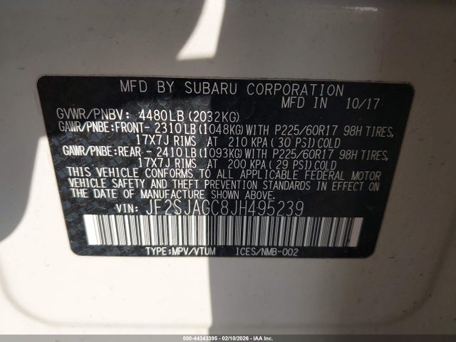 Subaru Forester 2.5i Premium 2018 JF2SJAGC8JH495239 Image 9