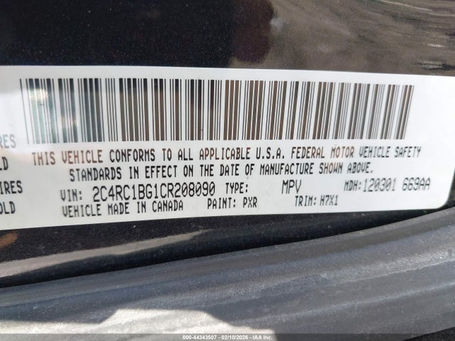 Продажа на аукционе авто 2012 Chrysler Town & Country Touring, vin: 2C4RC1BG1CR208090, номер лота: 44343507