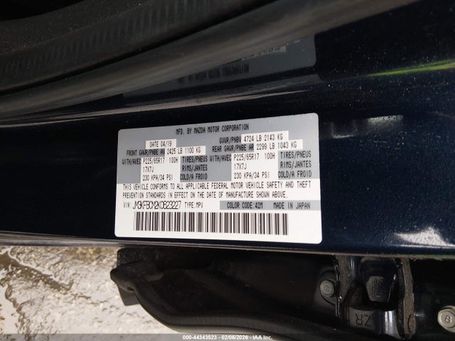 Aukcja sprzedaży 2019 Mazda Cx-5 Touring, vin: JM3KFBCM2K0623227, numer aukcji: 44343523