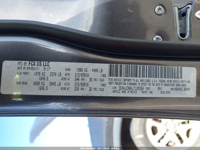3C4NJCABXJT125550 Jeep Compass Sport Fwd