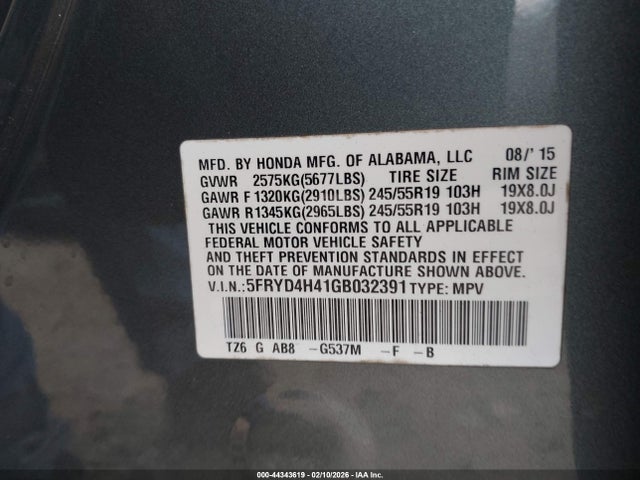 Продаж на аукціоні авто 2016 Acura Mdx Technology   Acurawatch Plus Packages/technology Package, vin: 5FRYD4H41GB032391, номер лоту: 44343619