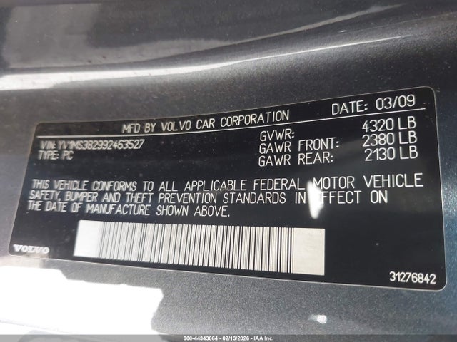 2009 VOLVO S40 YV1MS382992463527 Photo 8