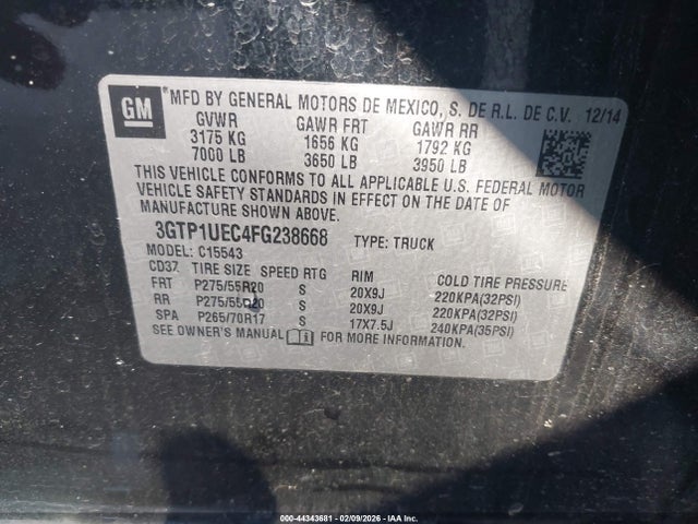 2015 GMC SIERRA 1500 3GTP1UEC4FG238668 Photo 8