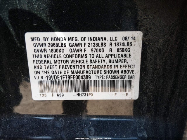 2015 ACURA ILX 19VDE1F79FE004389 Photo 8