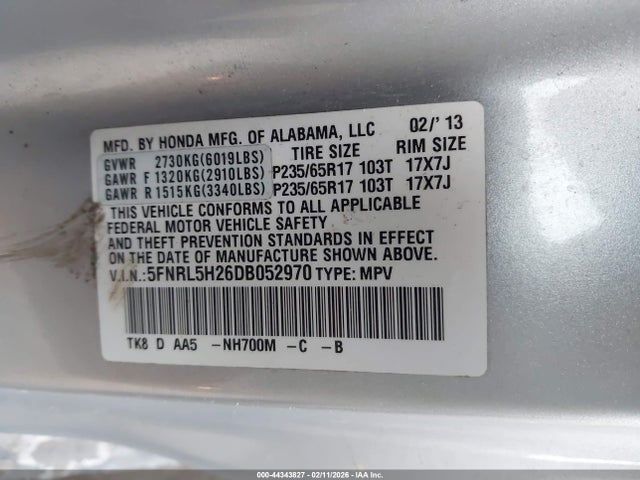 2013 HONDA ODYSSEY 5FNRL5H26DB052970 Photo 8