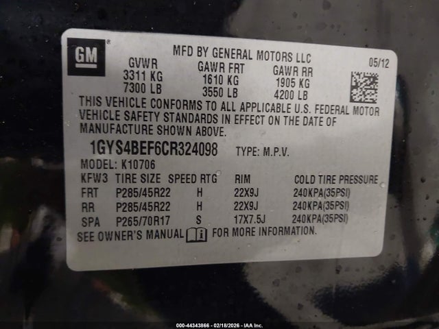 2012 CADILLAC ESCALADE 1GYS4BEF6CR324098 Photo 8