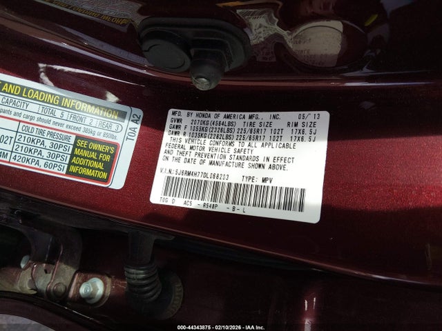 2013 HONDA CR-V 5J6RM4H77DL068203 Photo 8
