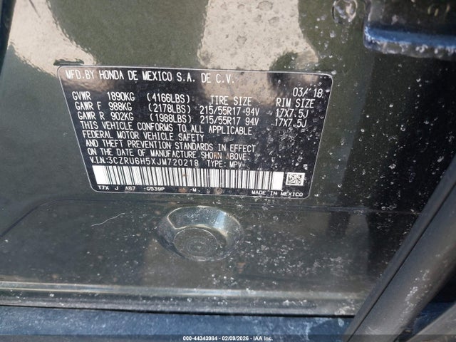 3CZRU6H5XJM720218 Honda HR-V EX