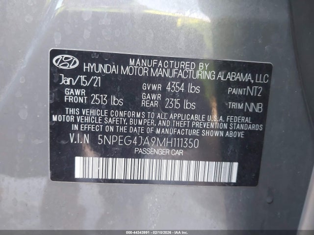 2021 HYUNDAI SONATA 5NPEG4JA9MH111350 Photo 8