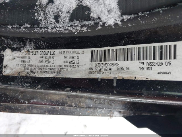 44344087 :رقم المزاد ، 1C3CCBAB2CN330735 vin ، 2012 Chrysler 200 Lx مزاد بيع