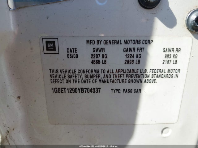 2000 CADILLAC ELDORADO 1G6ET1290YB704037 Photo 8
