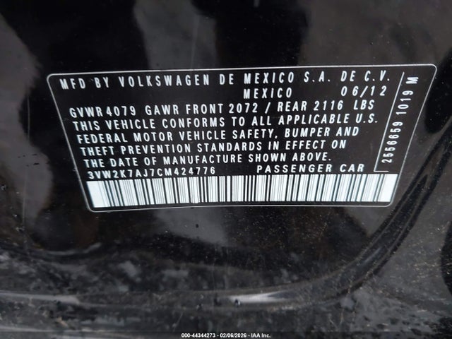 2012 VOLKSWAGEN JETTA 3VW2K7AJ7CM424776 Photo 8