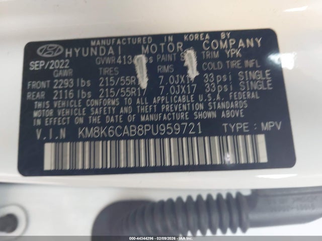 KM8K6CAB8PU959721 Hyundai Kona Sel