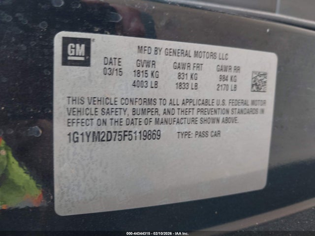 2015 CHEVROLET CORVETTE 1G1YM2D75F5119869 Photo 8