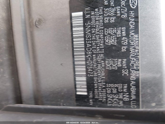 Hyundai Santa Fe Se 2019 5NMS23AD8KH075473 Image 9