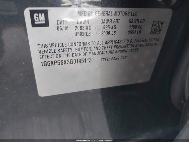 2016 CADILLAC CTS 1G6AP5SX3G0195113 Photo 8
