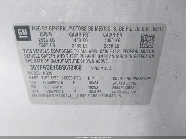 2011 CADILLAC SRX 3GYFNDEY5BS673468 Photo 8