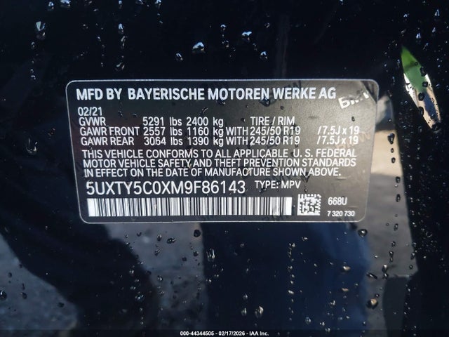 5UXTY5C0XM9F86143 BMW X3 Xdrive30i