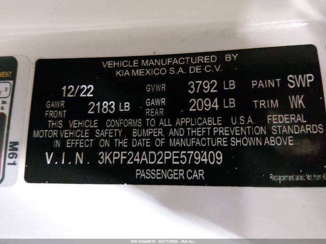 KIA Forte Lxs 2023 3KPF24AD2PE579409 Image 9