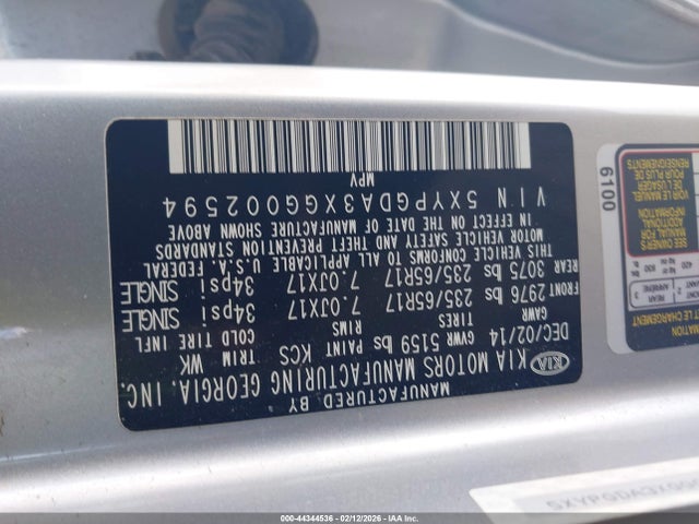 2016 KIA SORENTO 5XYPGDA3XGG002594 Photo 8