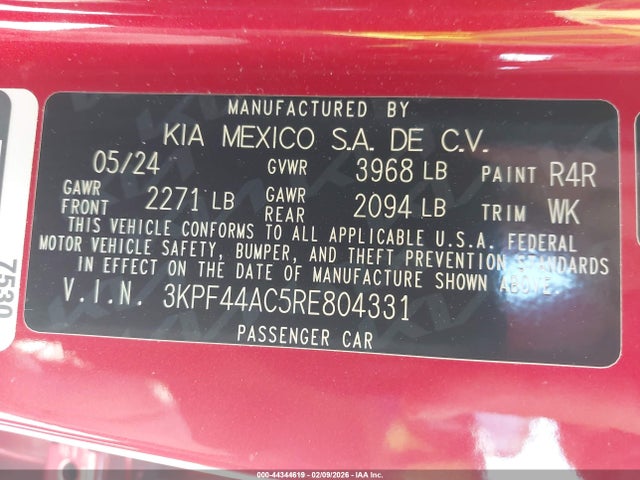Aukcja sprzedaży 2024 Kia Forte Gt, vin: 3KPF44AC5RE804331, numer aukcji: 44344619