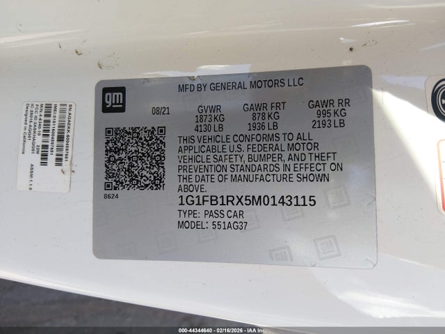 2021 CHEVROLET CAMARO 1G1FB1RX5M0143115 Photo 8