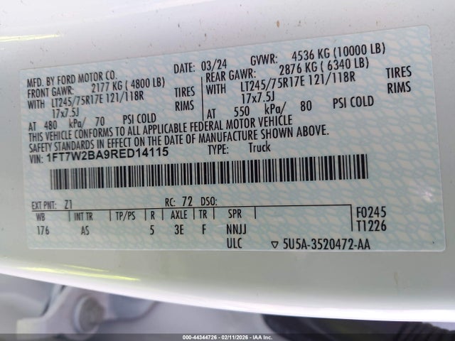 Ford F-250 Xl 2024 1FT7W2BA9RED14115 Image 9