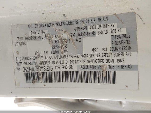 3MZBM1L78FM131546 Mazda Mazda3 I Touring