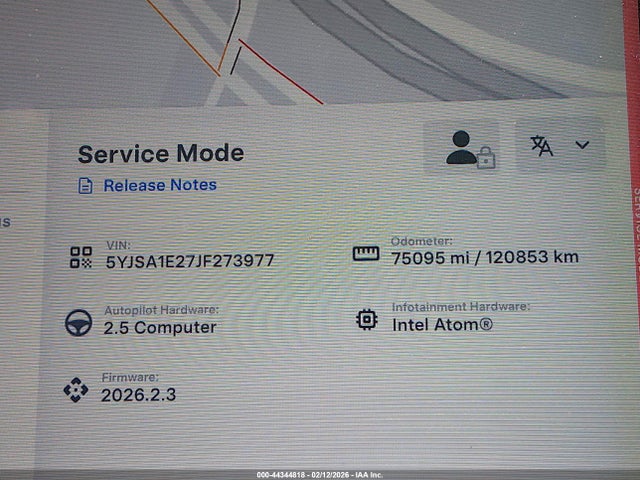 2018 TESLA MODEL S 5YJSA1E27JF273977 Photo 6