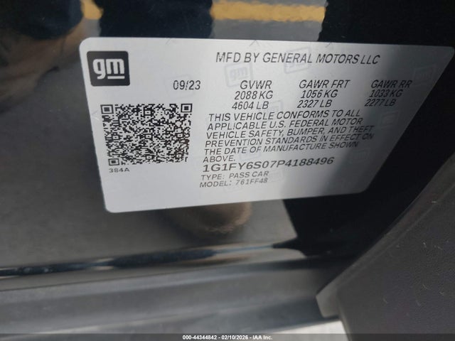 1G1FY6S07P4188496 Chevrolet Bolt Euv Fwd Lt