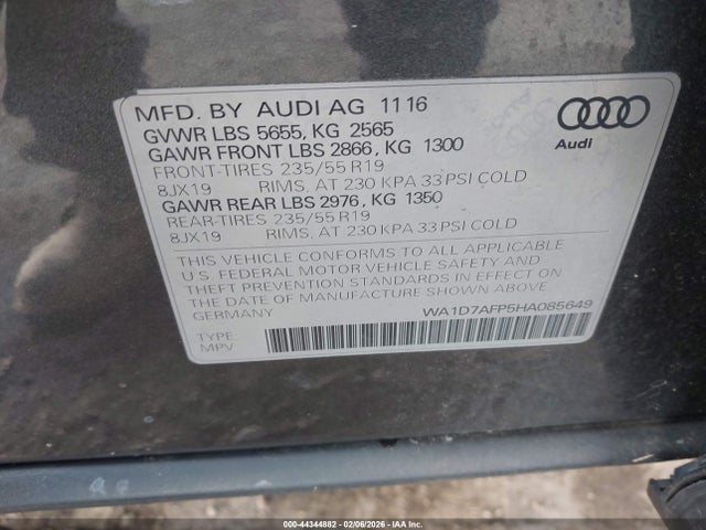 2017 AUDI Q5 WA1D7AFP5HA085649 Photo 8