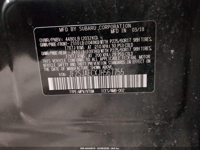 Subaru Forester 2.5i Premium 2018 JF2SJAECXJH567755 Image 9