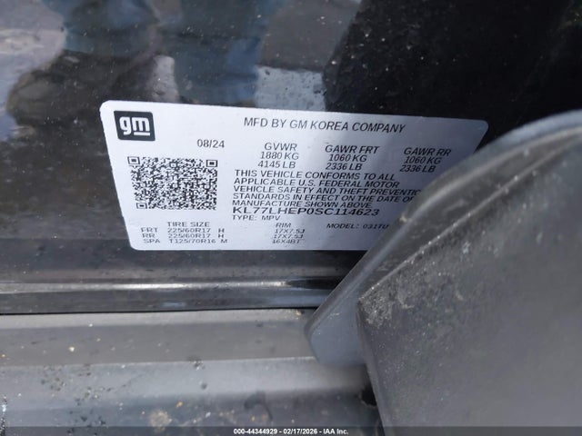 KL77LHEP0SC114623 Chevrolet Trax Fwd Lt