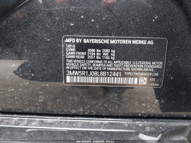 2020 BMW 330I 3MW5R1J08L8B12441 Photo 8