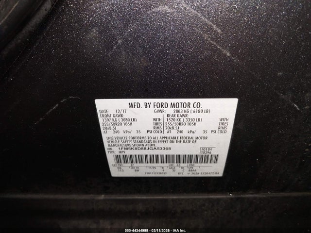 2018 FORD EXPLORER 1FM5K8D88JGA53368 Photo 8