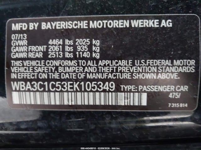BMW 328I 2014 WBA3C1C53EK105349 Image 9