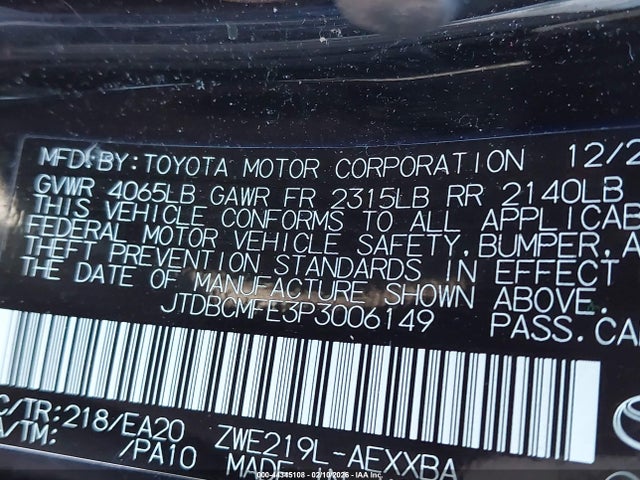 Toyota Corolla Hybrid Xle 2023 JTDBCMFE3P3006149 Image 9