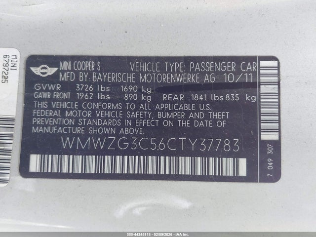 2012 MINI COOPER S CLUBMAN WMWZG3C56CTY37783 Photo 8
