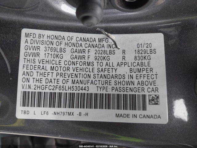 2HGFC2F65LH530443 Honda Civic Lx