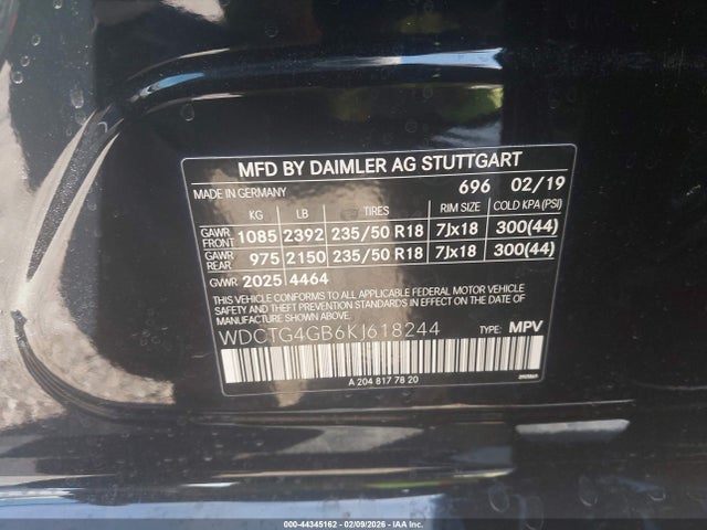 2019 MERCEDES-BENZ GLA 250 WDCTG4GB6KJ618244 Photo 8