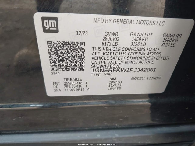 1GNERFKW1PJ342861 Chevrolet Traverse Fwd Ls