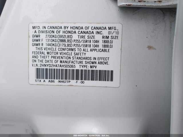 2010 ACURA MDX 2HNYD2H47AH505065 Photo 8