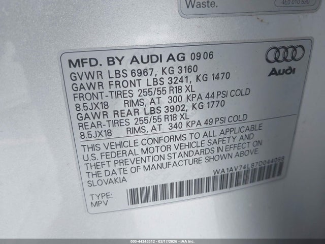 2007 AUDI Q7 WA1AV74L87D044098 Photo 8